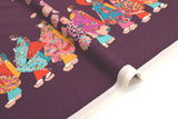 Japanese Fabric Maiko Border Dobby - berry - 50cm