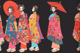 Japanese Fabric Maiko Border Dobby - black - 50cm