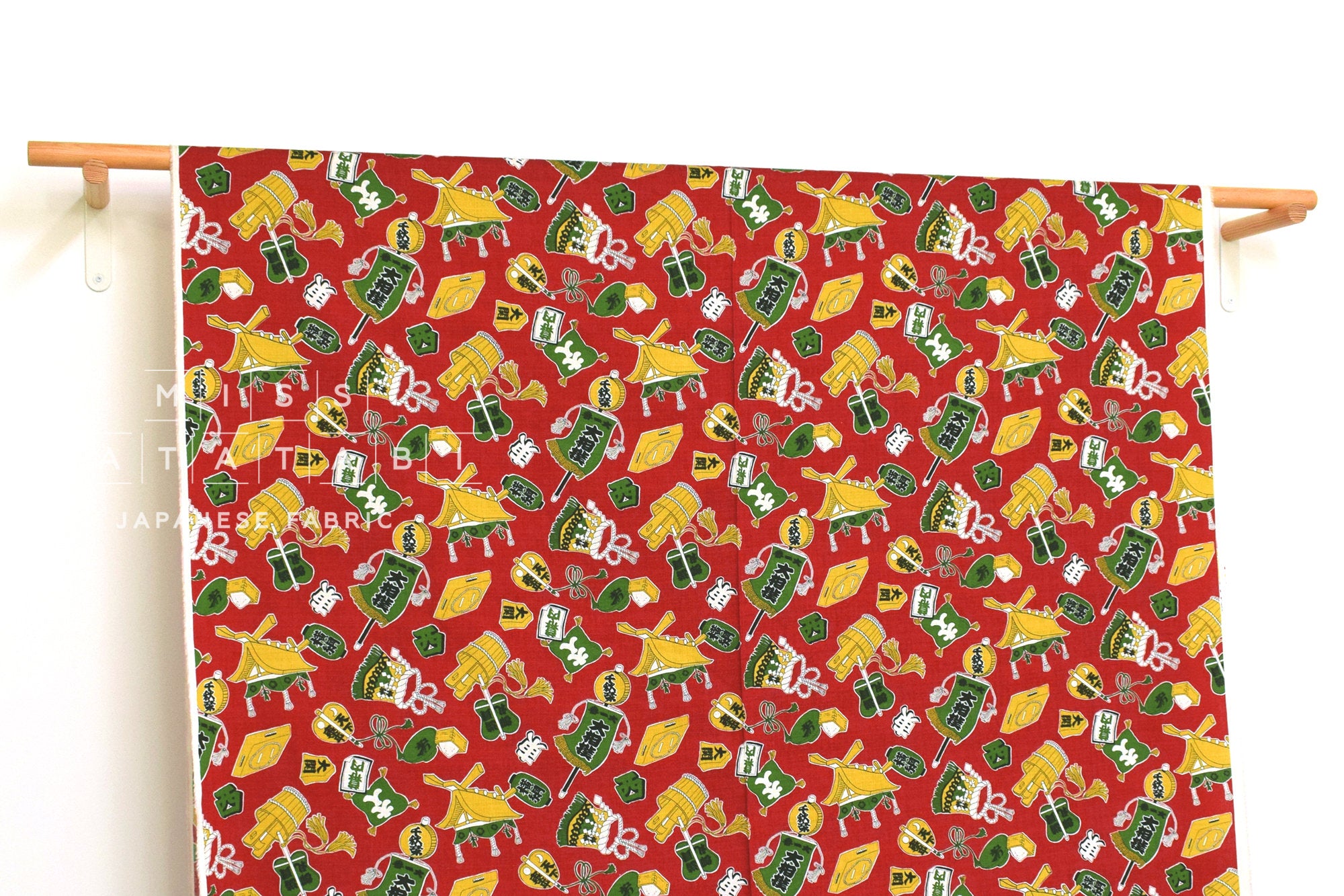 Japanese Fabric Sumo Symbols - red - 50cm