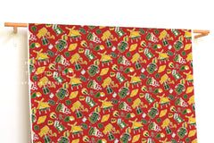 Japanese Fabric Sumo Symbols - red - 50cm