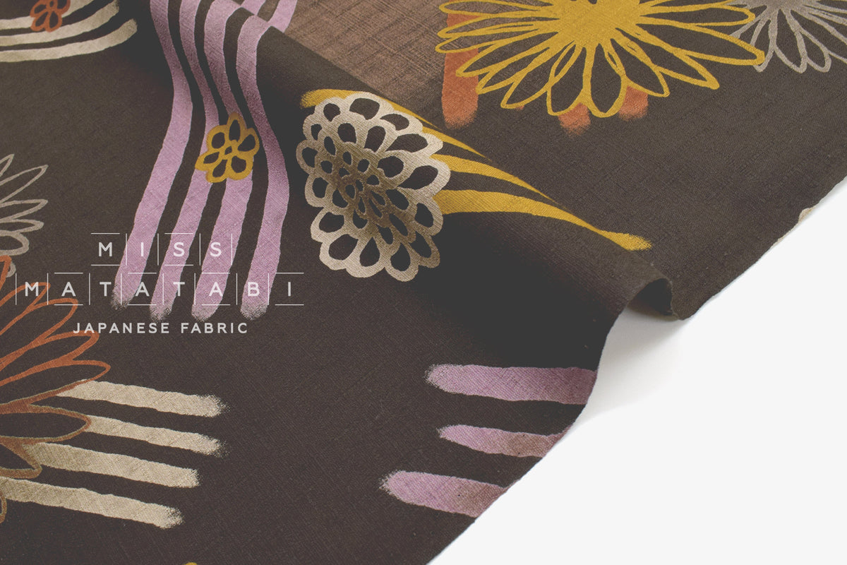 Japanese Fabric Nagare Kiku Dobby - C - 50cm