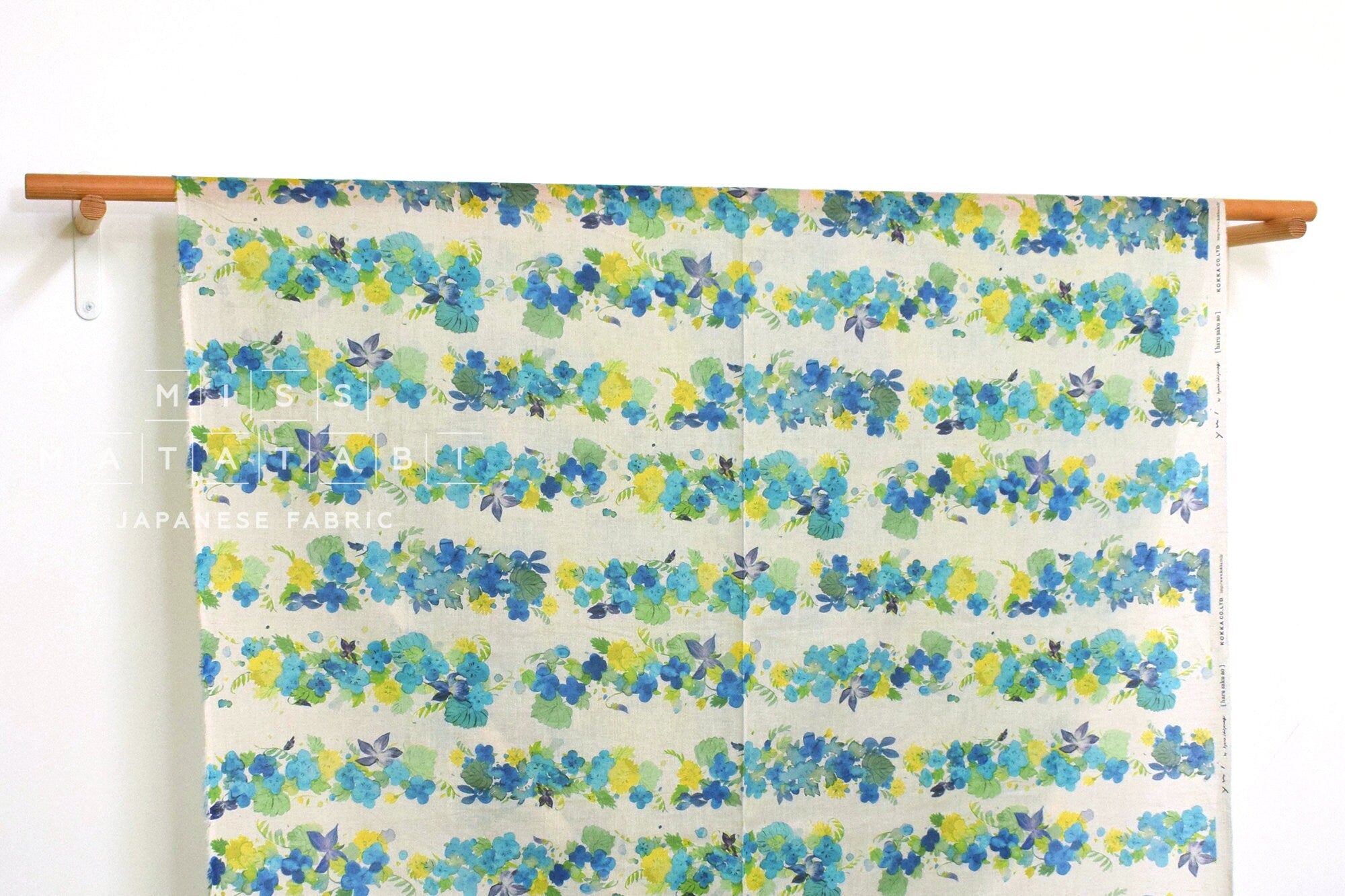 Japanese Fabric Kokka Yui haru saku ao - 50cm