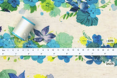 Japanese Fabric Kokka Yui haru saku ao - 50cm