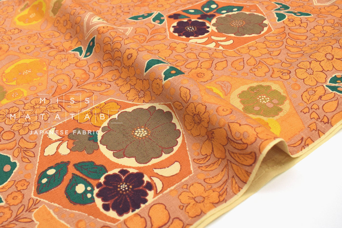Japanese Fabric Tsujigahana Hexagons - C - 50cm