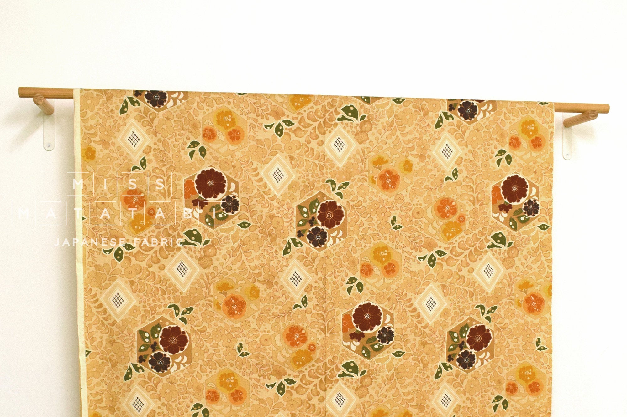 Japanese Fabric Tsujigahana Hexagons - A - 50cm