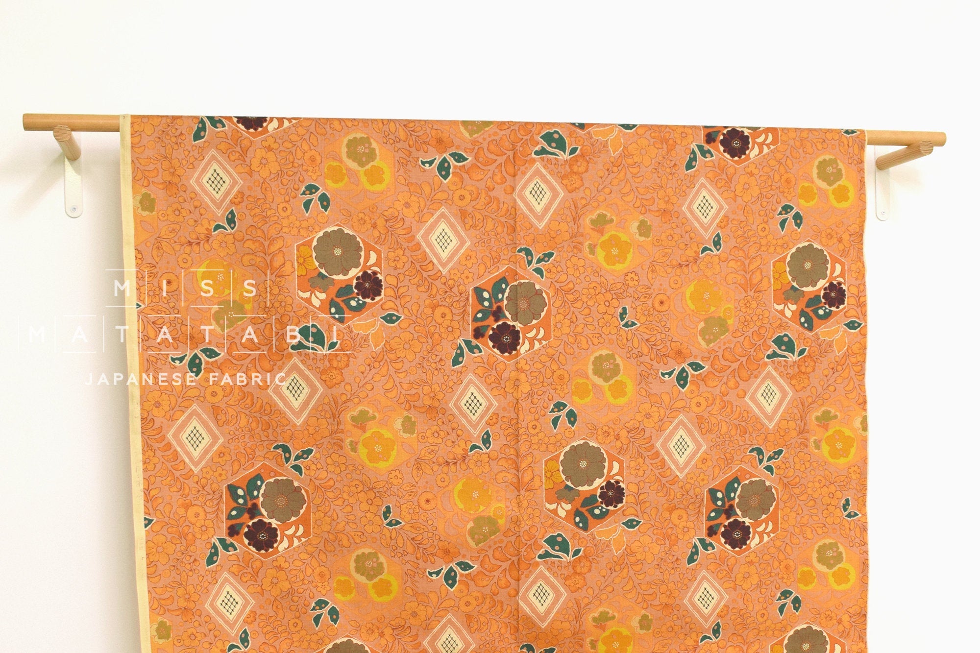 Japanese Fabric Tsujigahana Hexagons - C - 50cm