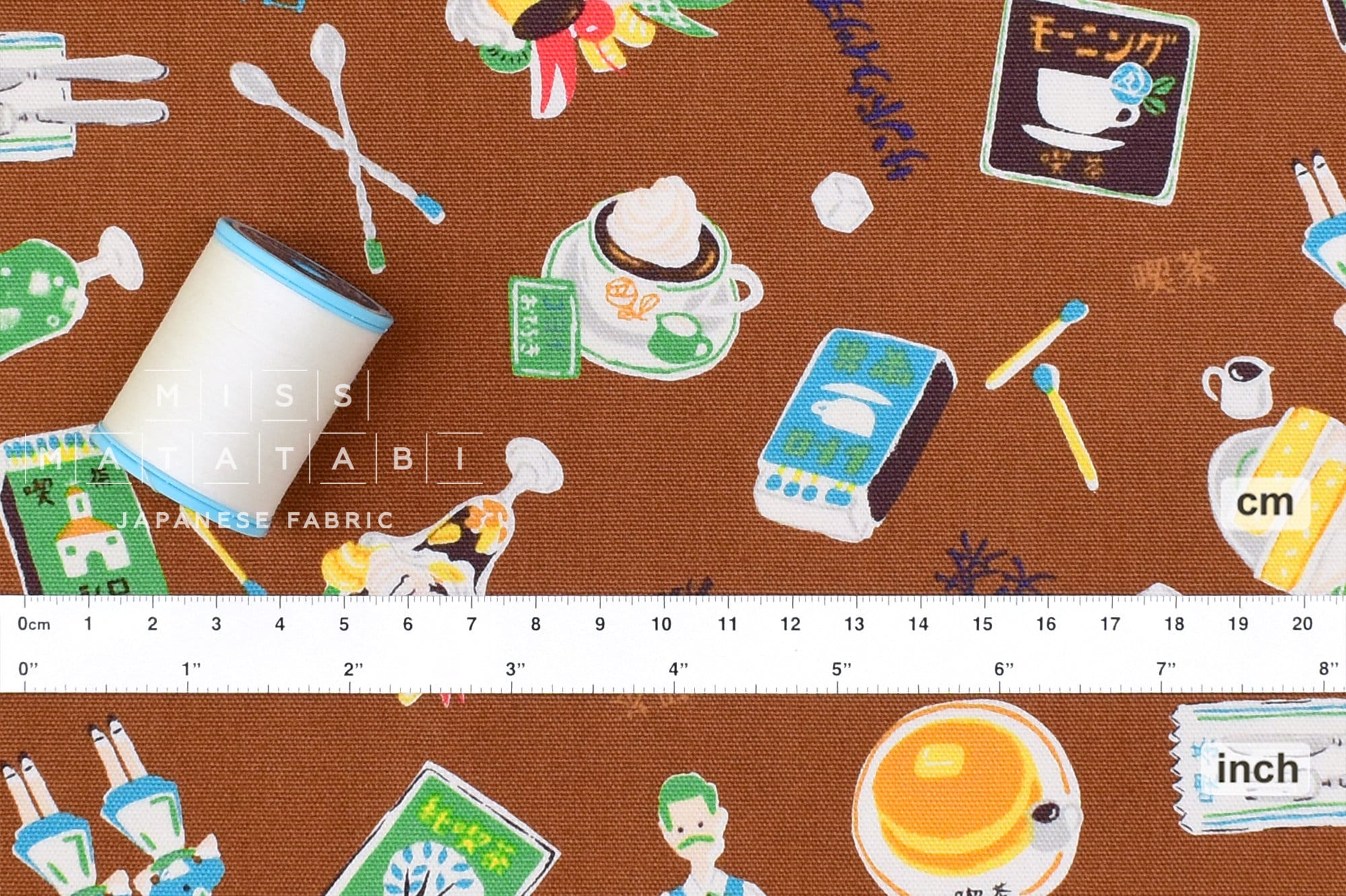 Japanese Fabric Kokka Retro Cafe - D - 50cm