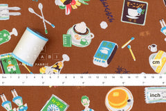 Japanese Fabric Kokka Retro Cafe - D - 50cm