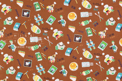 Japanese Fabric Kokka Retro Cafe - D - 50cm