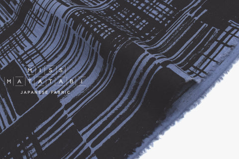 Japanese Fabric 100% Linen Screen - blue -  50cm