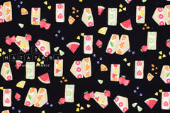 Japanese Fabric Kokka Fruit Sandwich - black - 50cm