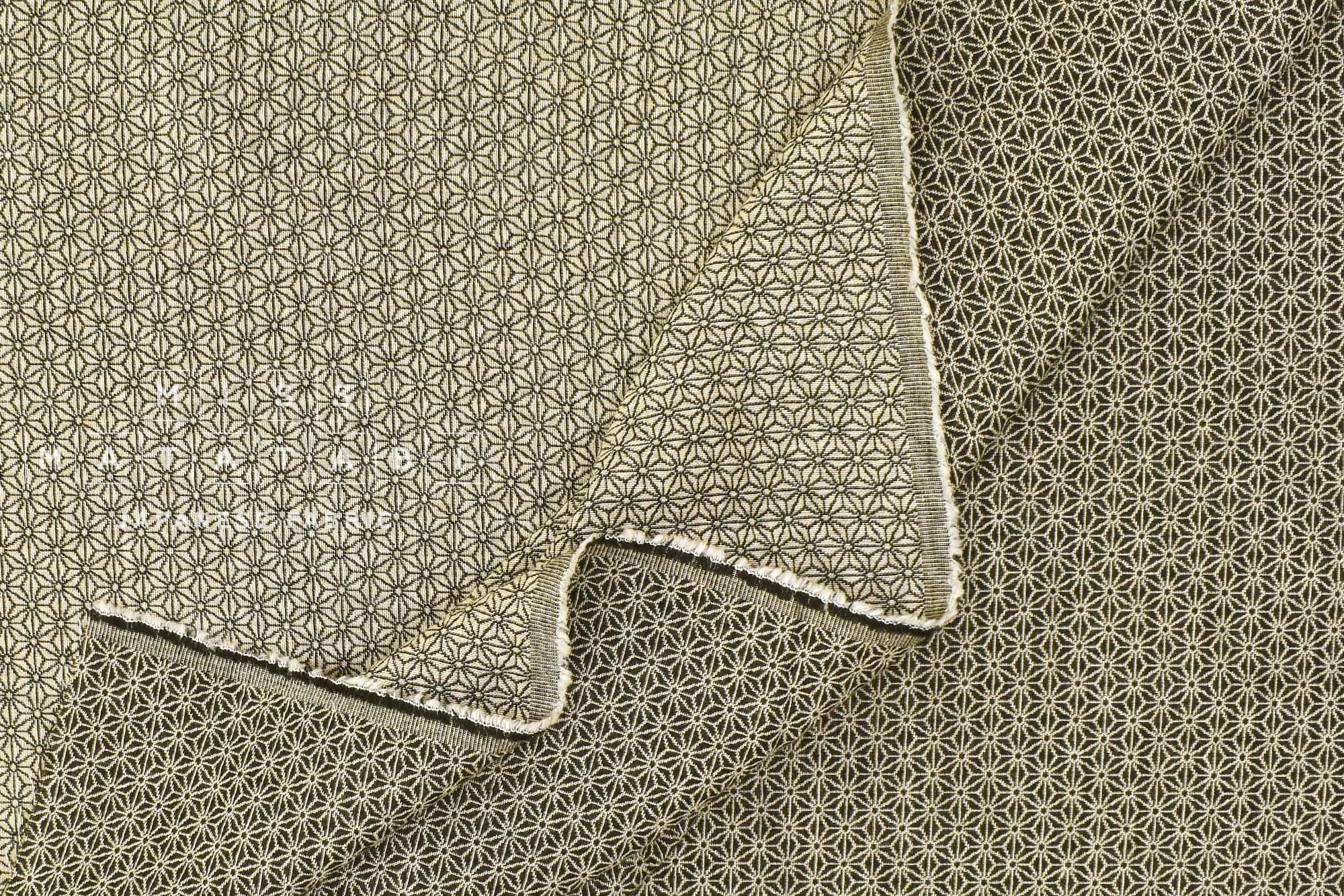 Japanese Fabric Yarn Dyed Woven Jacquard J - black, latte - 50cm