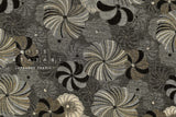 Japanese Fabric Yarn Dyed Woven Jacquard C - black, latte - 50cm