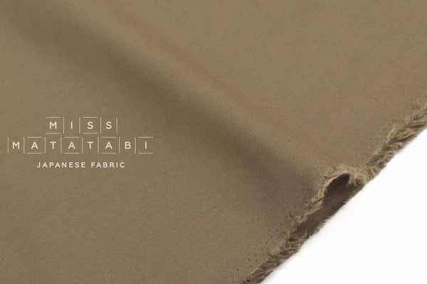Japanese Fabric Linen Blend Canvas Solids - khaki - 50cm