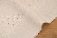 Japanese Fabric Embroidered Floral Eyelet - D - 50cm