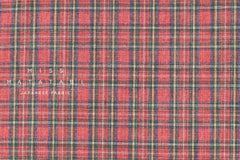 Japanese Fabric Vintage Style Plaid Shirting - red, blue, green -  50cm