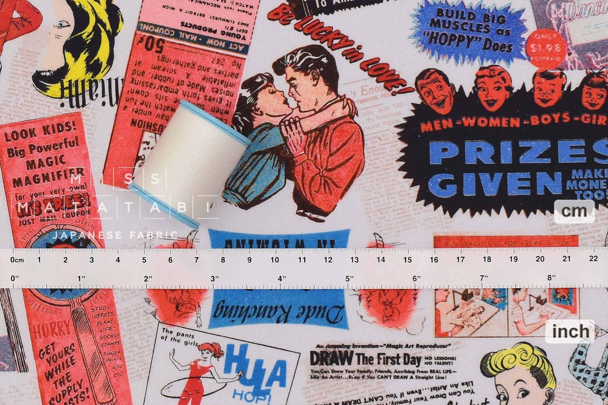Japanese Fabric Vintage Ads - C - 50cm