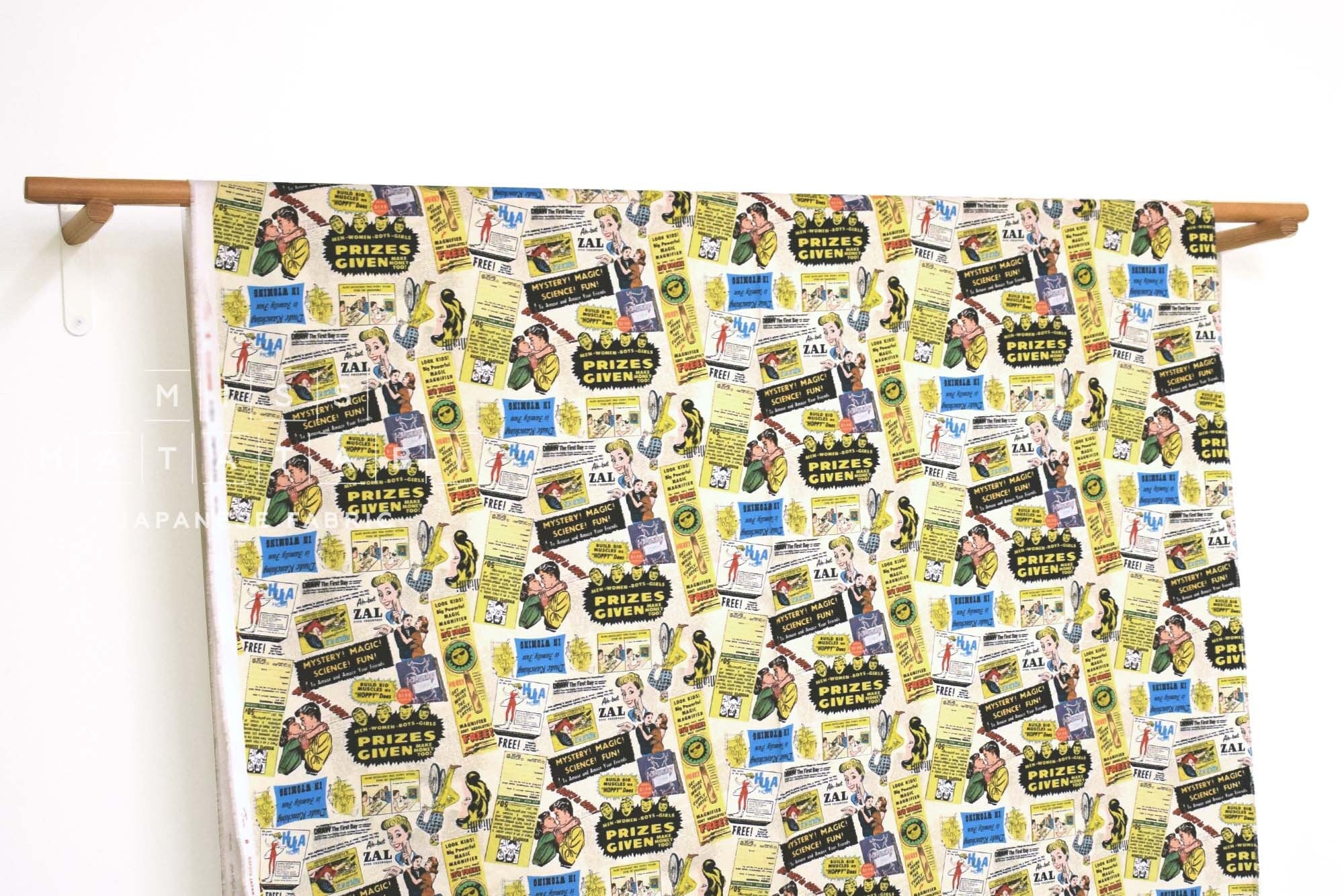 Japanese Fabric Vintage Ads - A - 50cm