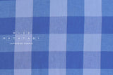 Japanese Fabric Yarn Dyed Large Check - blue - 50cm