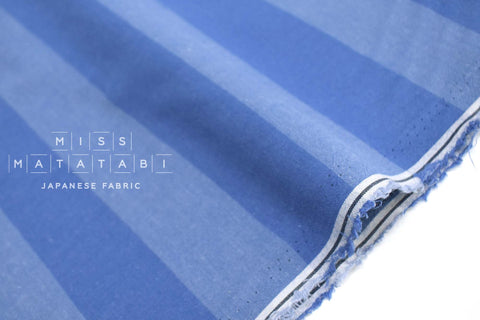 Japanese Fabric Yarn Dyed Large Stripes - blue - 50cm