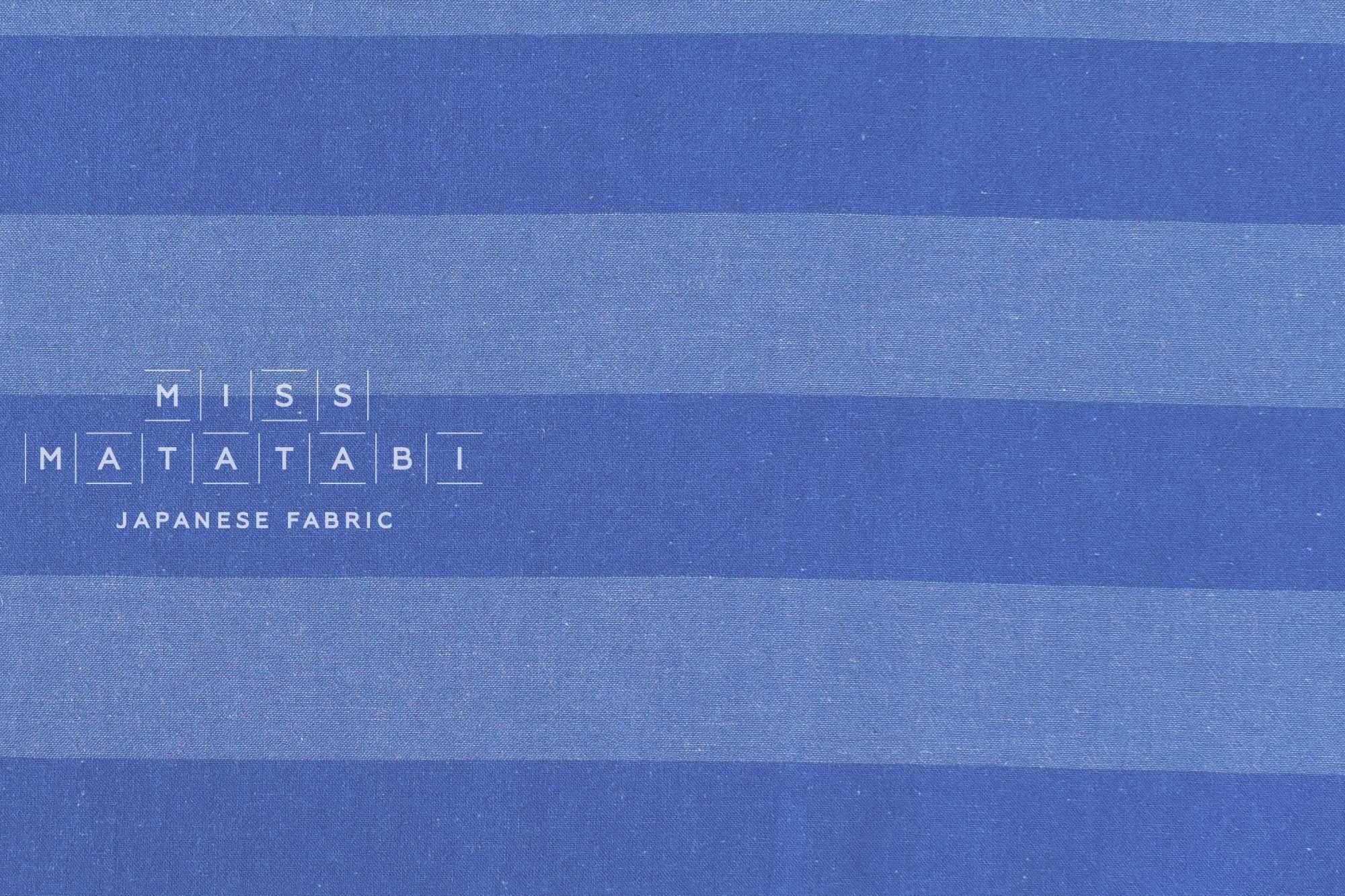 Japanese Fabric Yarn Dyed Large Stripes - blue - 50cm