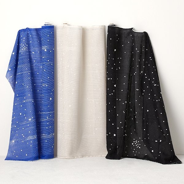 Nani IRO Kokka poesia visual Linen Gauze Japanese Fabric - B - 50cm