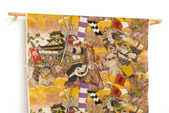 Japanese Fabric Samurai Battle - B - 50cm