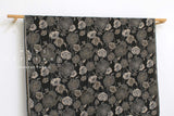 Japanese Fabric Yarn Dyed Woven Poppy Jacquard  - black, latte - 50cm