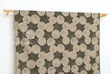 Japanese Fabric Yarn Dyed Woven Floral Jacquard  - black, latte - 50cm