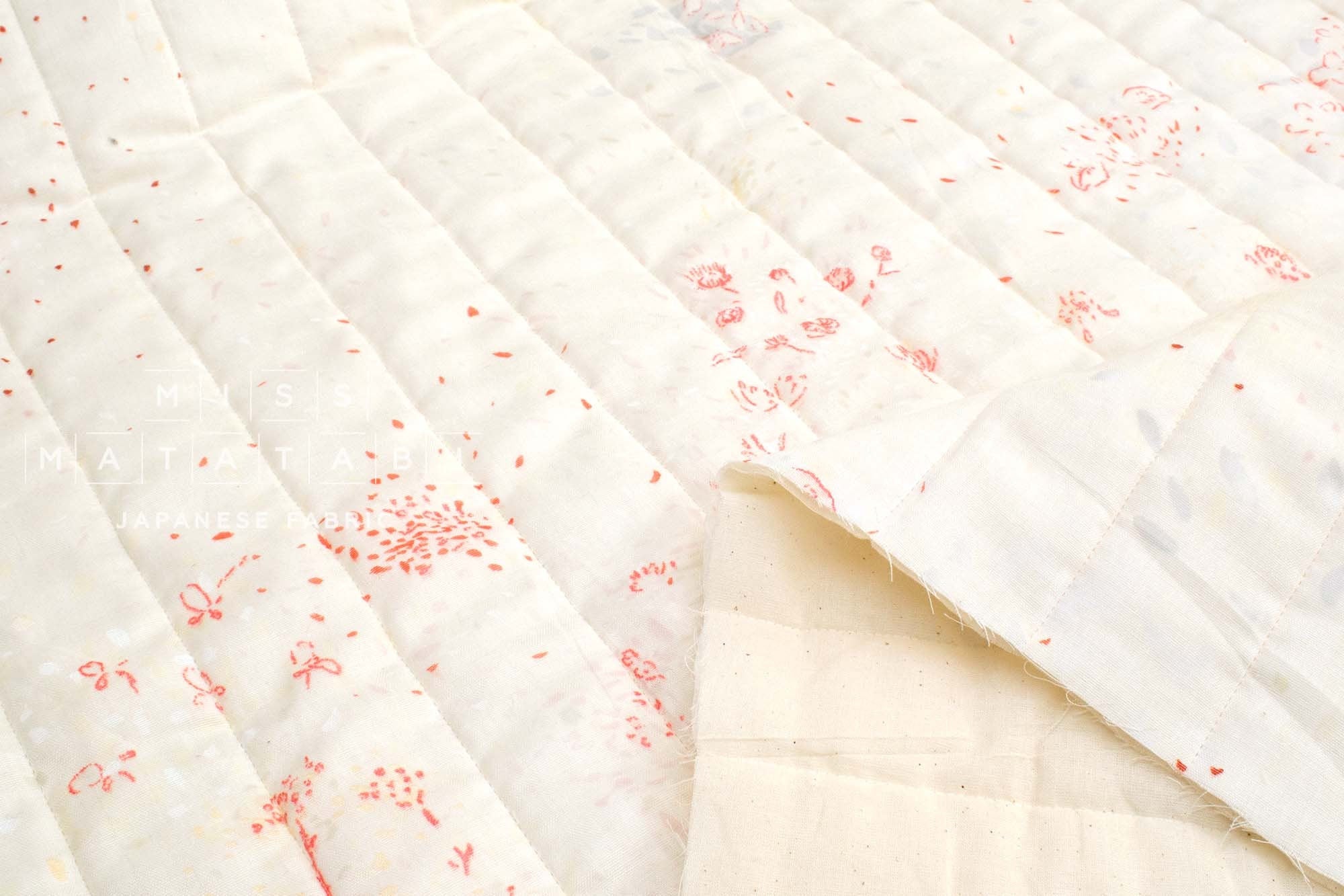 Nani Iro Kokka Japanese Fabric Gift Quilted Double Gauze - E - 50cm
