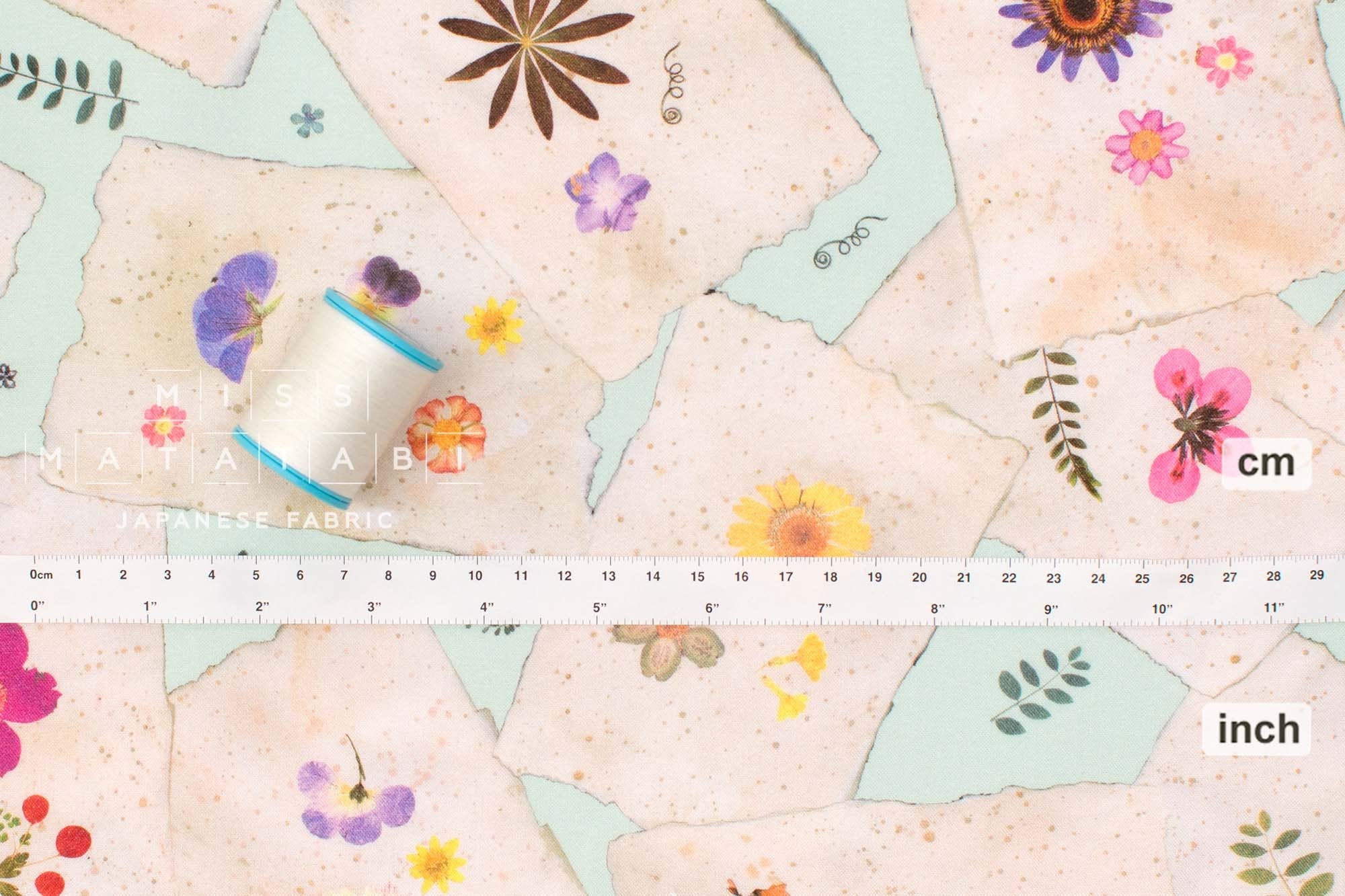 Japanese Fabric Pressed Flower Collage - 50cm