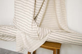 Japanese Fabric Shokunin Collection Yarn-Dyed Sun-Dried Double Gauze Stripes I - light grey -  50cm