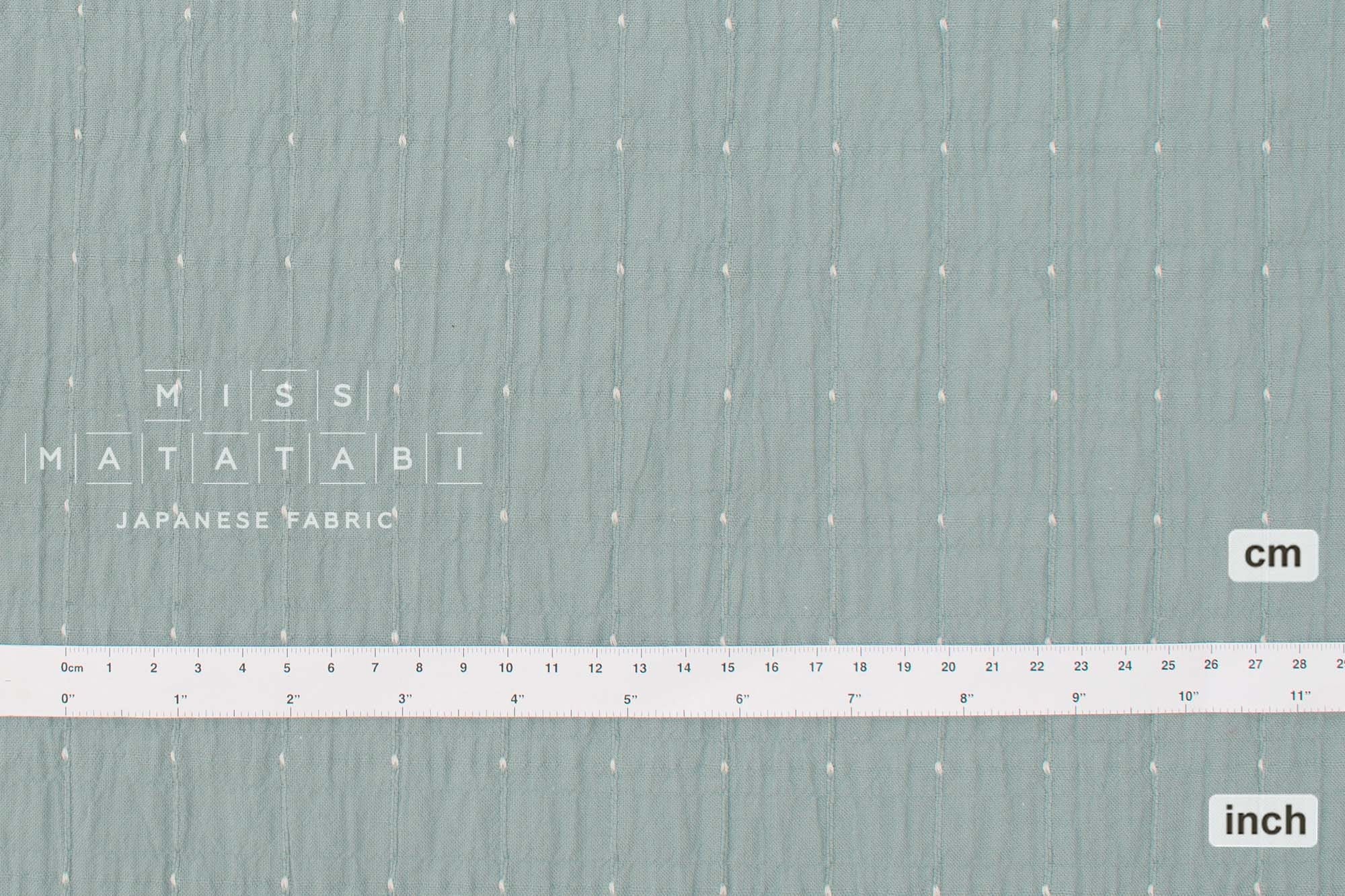 Japanese Fabric Shokunin Collection Yarn-Dyed Dot Dobby - sage blue grey - 50cm