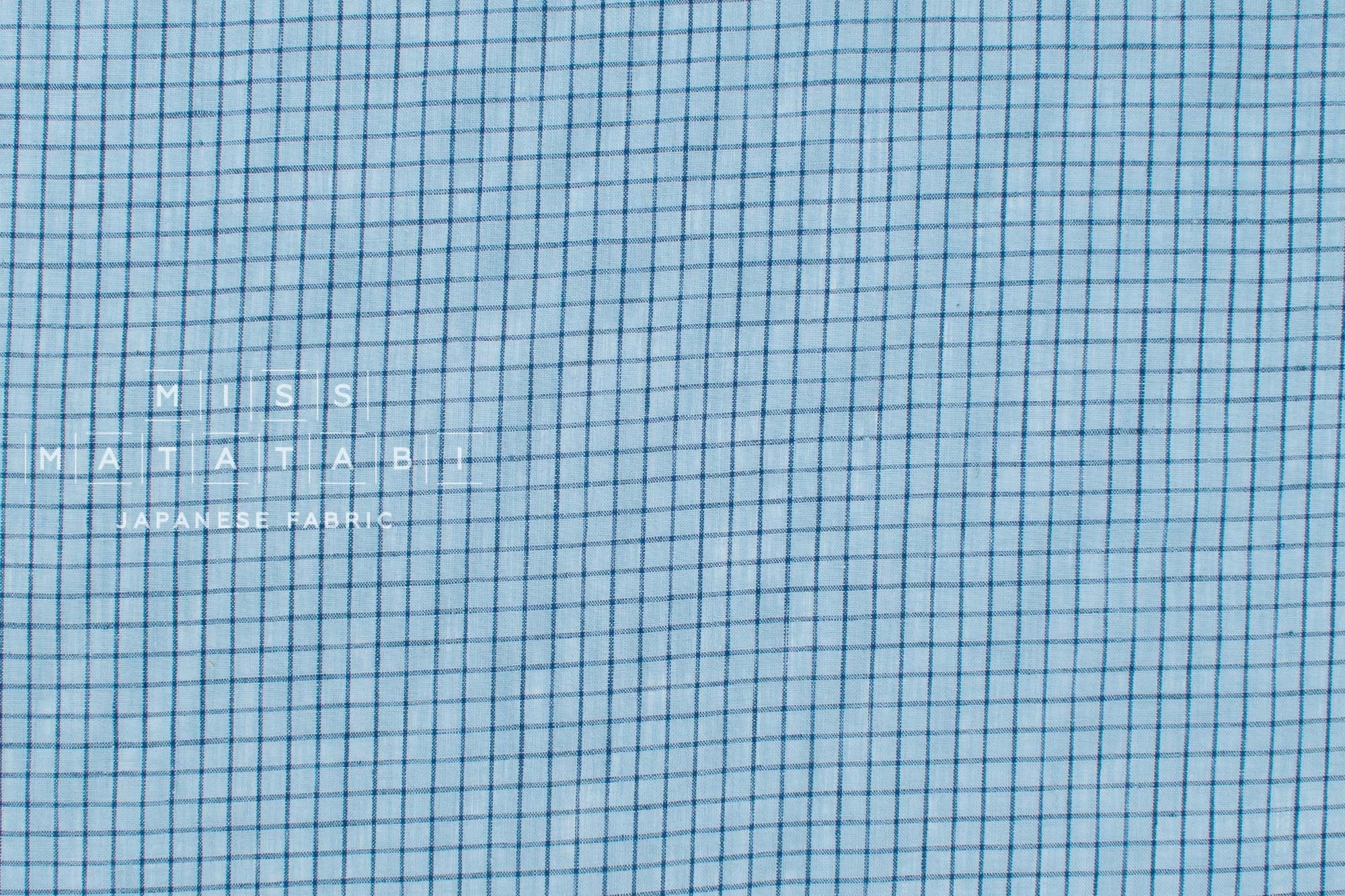 Japanese Fabric 100% Linen Windowpane - 6 -  50cm