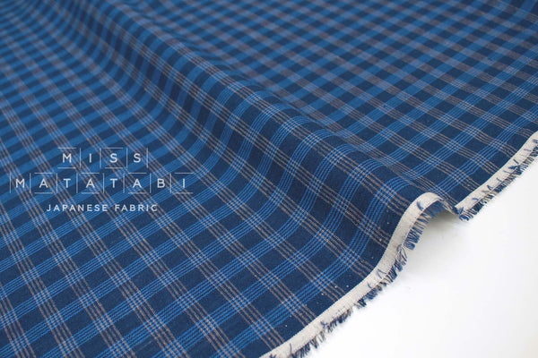 Japanese Fabric 100% Linen Plaid - 6 -  50cm