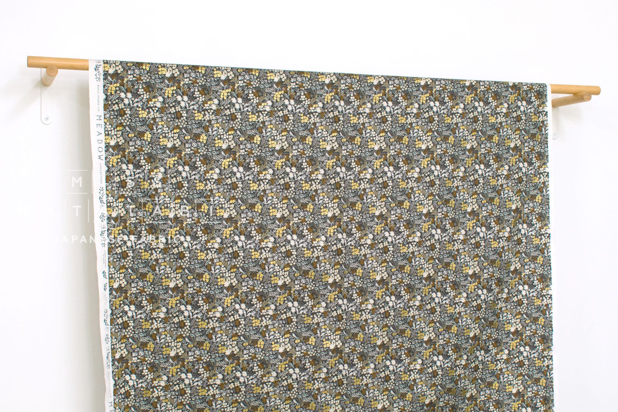 Cotton + Steel Rifle Paper Co. Bon Voyage - Meadow - grey multi metallic - 50cm