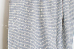 Japanese Fabric Shokunin Collection Yarn-Dyed Sun-Dried Embroidered Double Gauze Stripes II - light blue -  50cm
