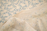 Japanese Fabric Shokunin Collection Yarn-Dyed Sun-Dried Kasuri Embroidered Linen Blend - blue -  50cm