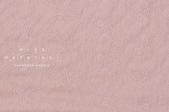 Japanese Fabric Shokunin Collection Sun-Dried Embroidered Cotton Lawn Lucia - rose -  50cm