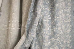 Japanese Fabric Shokunin Collection Yarn-Dyed Sun-Dried Embroidered Double Gauze - light blue -  50cm