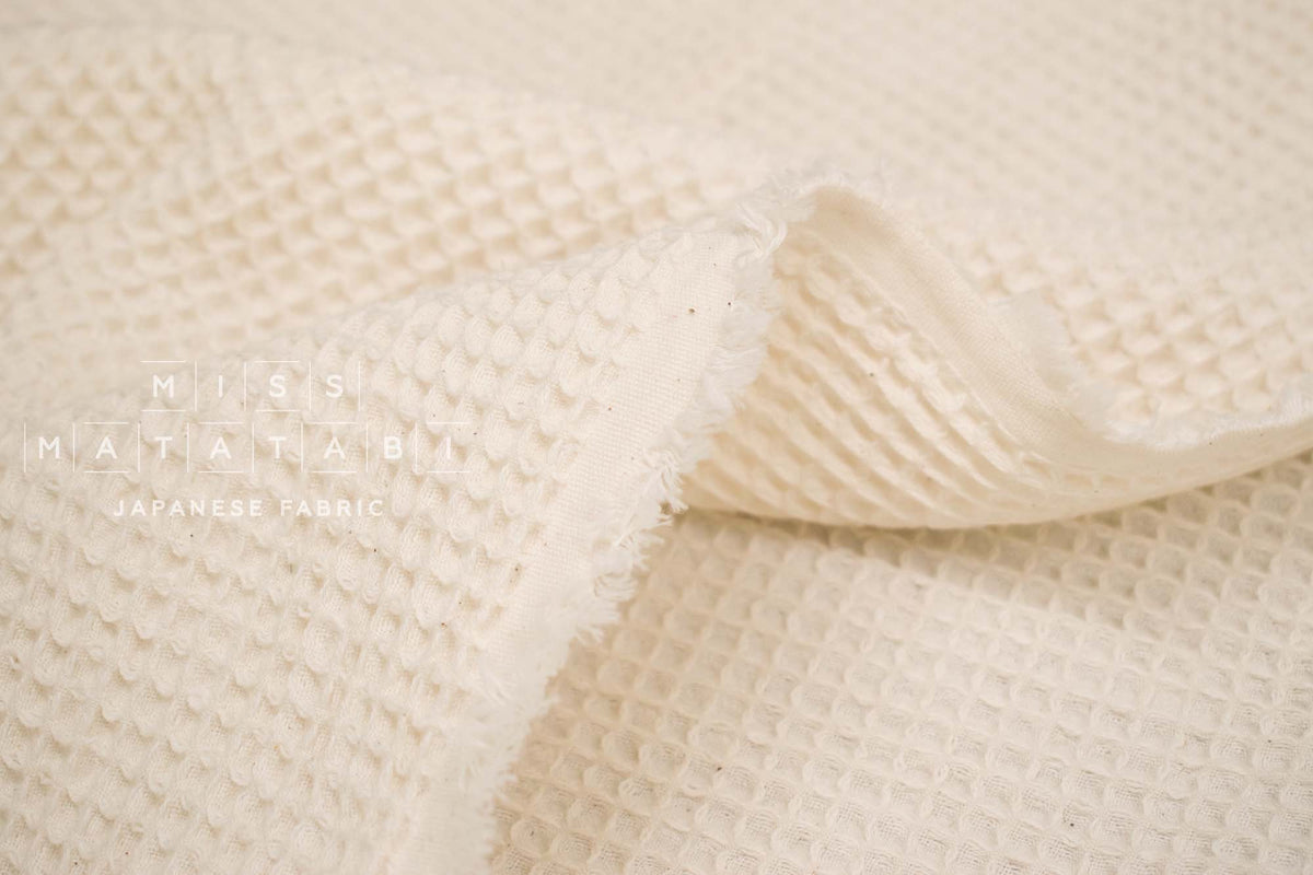 Japanese Fabric Shokunin Collection Yarn-Dyed Sun-Dried Waffle -  50cm