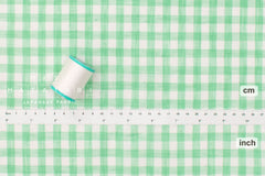 Japanese Fabric 100% linen gingham - mint -  50cm