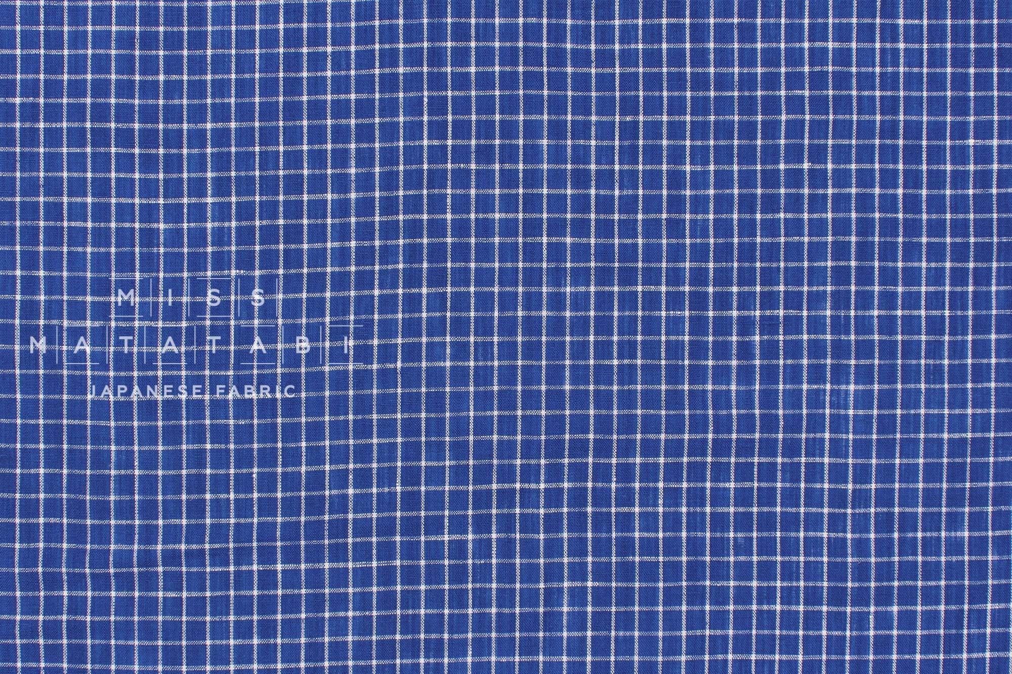 Japanese Fabric 100% Linen Windowpane - 5 -  50cm
