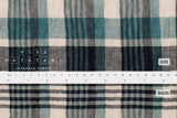 Japanese Fabric Shokunin Collection Yarn-Dyed Plaid - teal and black - 50cm