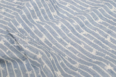 Japanese Fabric Shokunin Collection Yarn-Dyed Sun-Dried Embroidered Double Gauze Stripes II - light blue -  50cm