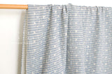 Japanese Fabric Shokunin Collection Yarn-Dyed Sun-Dried Embroidered Double Gauze Stripes II - light blue -  50cm