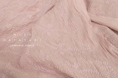 Japanese Fabric Shokunin Collection Sun-Dried Embroidered Cotton Lawn Lucia - rose -  50cm