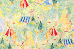Japanese Fabric Kokka Paper Message Meadow Circus - 50cm