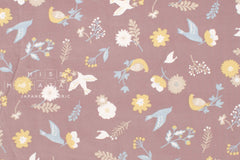 Japanese Fabric Corduroy Mjuk Tori to Hana - C1 - 50cm