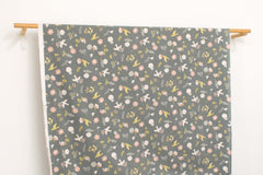 Japanese Fabric Corduroy Mjuk Tori to Hana - C2 - 50cm